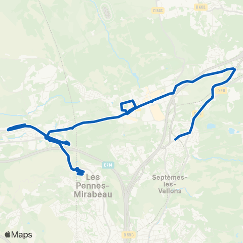 Les Bus de l'Étang - Lignes scolaires Le Relais - Monod map