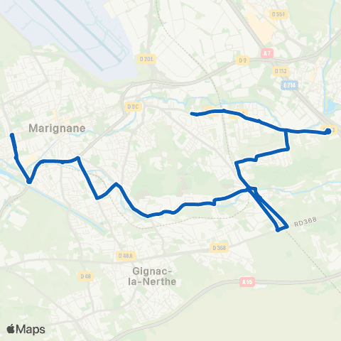 Les Bus de l'Étang - Lignes scolaires Genevoix - la Glacière map