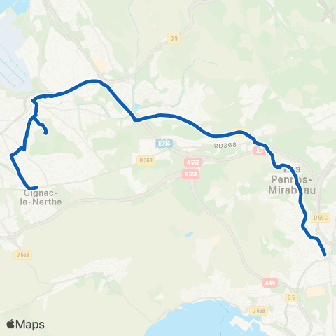Les Bus de l'Étang - Lignes scolaires Les Pennes Mirabeau - St Marie - St Loui map