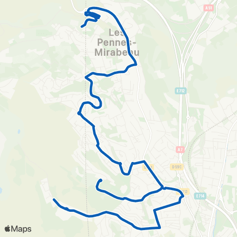 Les Bus de l'Étang - Lignes scolaires Tante Rose - Ste Elisabeth map