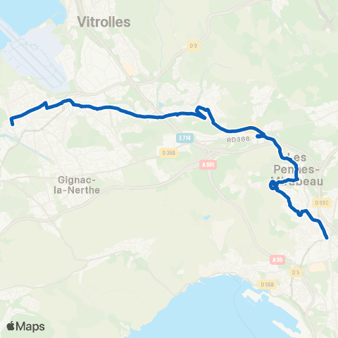 Les Bus de l'Étang - Lignes scolaires St Antoine - M. Genevoix map