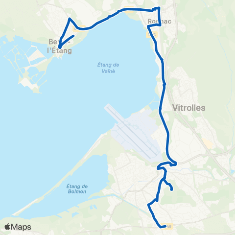 Les Bus de l'Étang - Lignes scolaires Berre - Ste Marie - St Louis map