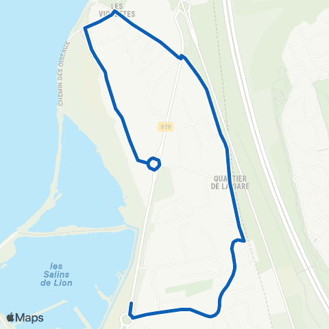 Les Bus de l'Étang - Lignes scolaires École des Vignettes map