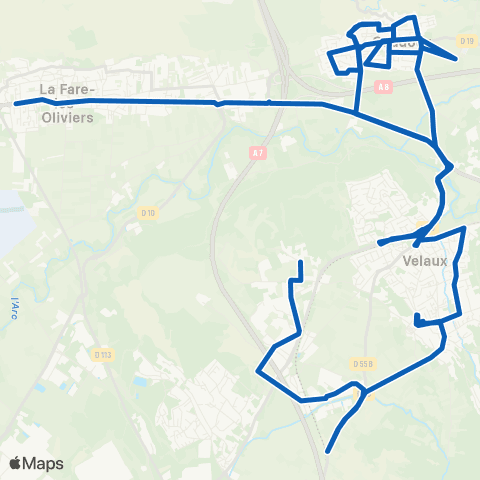 Les Bus de l'Étang - Lignes scolaires TAD 1 map