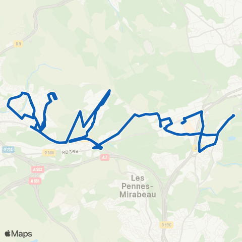Les Bus de l'Étang - Lignes scolaires TAD 4 map