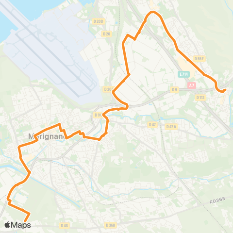 Les Bus de l'Étang Griffon Clinique - Brassens / Genevoix - Florides map