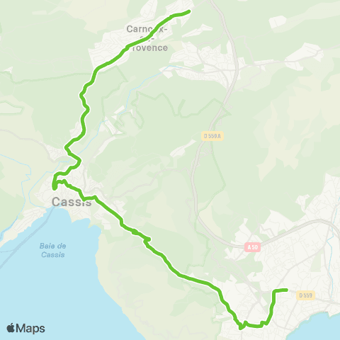 Les Bus de la Marcouline Carnoux - Cassis - La Ciotat map