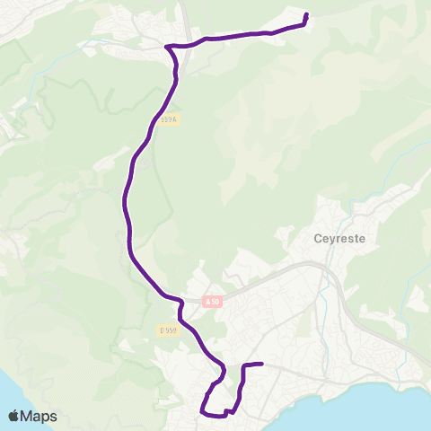 Les Bus de la Marcouline La Ciotat - Roquefort-la-Bedoule map