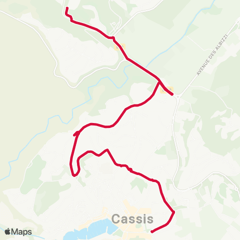 Les Bus de la Marcouline CASSIS Casino - Ctre Ville - Parking des Gorguettes map