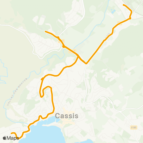 Les Bus de la Marcouline CASSIS Gare SNCF - Parking des Gorguettes - Bailli de Suffren map