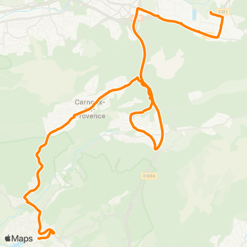 Les Bus de la Marcouline CASSIS Gendarmerie - GEMENOS Plaine de Jouques map