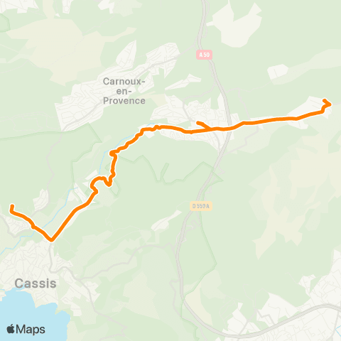 Les Bus de la Marcouline CASSIS Collège Les Gorguettes - ROQUEFORT LA BEDOULE La Crèche / Hameau de Roquefort map