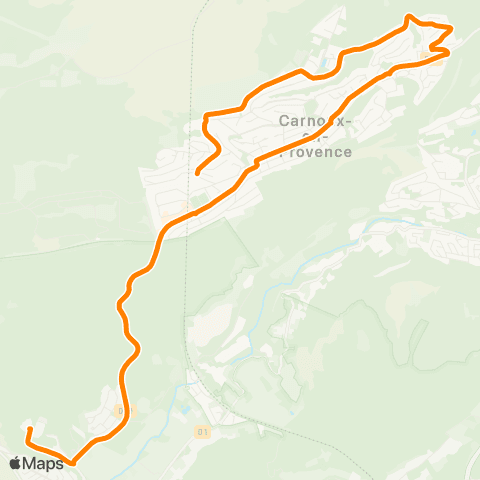 Les Bus de la Marcouline CASSIS Collège Les Gorguettes - CARNOUX EN PROVENCE Les Barles / Verdon / Gendarmerie /  / ROQUEFORT LA BEDOULE La Crèche map