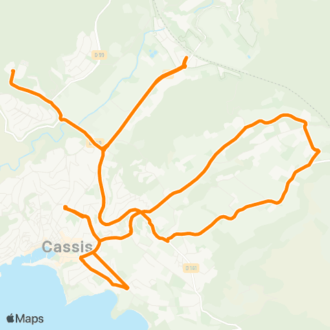 Les Bus de la Marcouline CASSIS Collège Les Gorguettes - CASSIS Belsunce / Grand Large / Bourdes / Stade du Pignier / Chemin de la Douane map