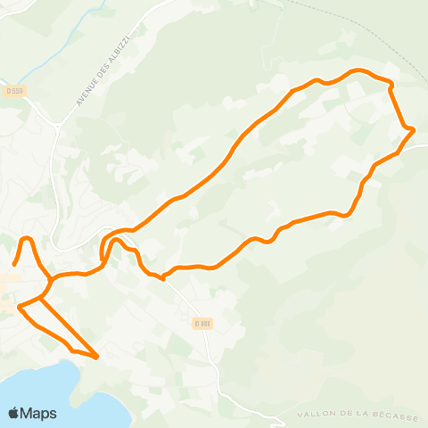 Les Bus de la Marcouline CASSIS Ecole Leriche Mistral - CASSIS Parc Régis Vidal / Hauts Cépages / Belsunce / Gare SNCF / Chemin de la Douane map