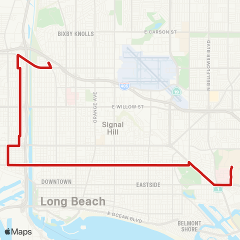 Long Beach Transit Anaheim St / Easy Ave map