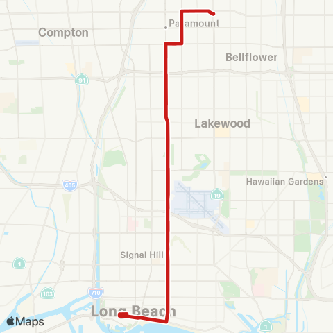 Long Beach Transit Cherry Ave map