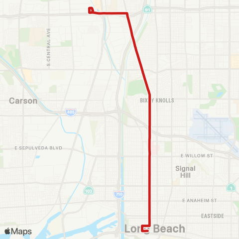 Long Beach Transit Long Beach Blvd map