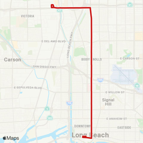 Long Beach Transit Atlantic Ave map