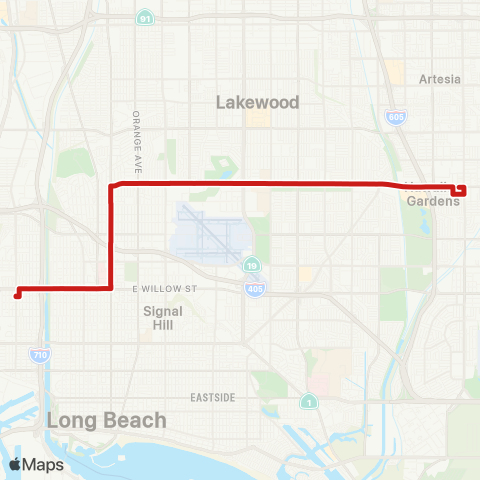 Long Beach Transit Carson St map