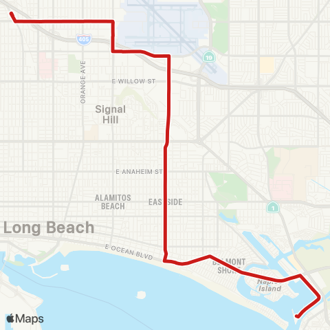 Long Beach Transit Redondo Ave map