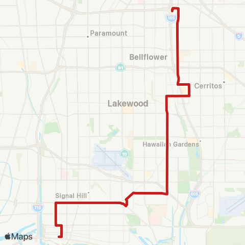 Long Beach Transit PCH / Palo Verde map