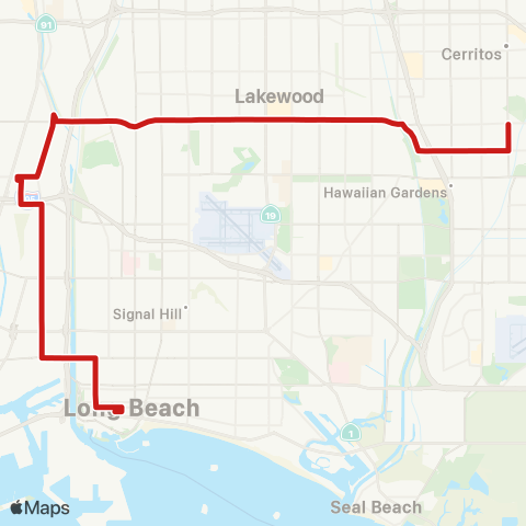 Long Beach Transit Santa Fe Ave / Del Amo Blvd map