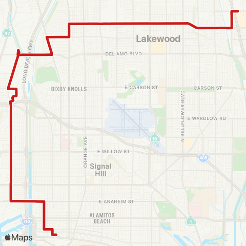 Long Beach Transit Santa Fe Ave / South St map