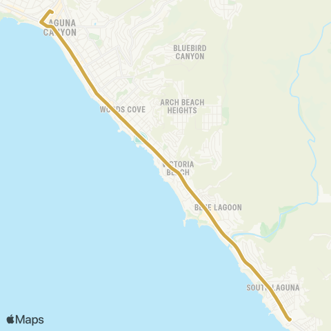 Laguna Beach Short Coastal map