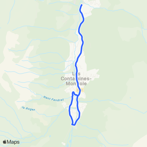 Navette Les Contamines-Montjoie Ligne Centrale map