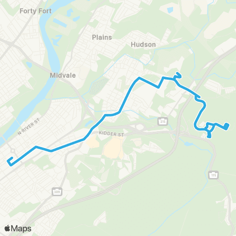 LCTA Parsons-Mohegan Pa map