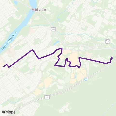 LCTA Wyoming Valley Mall map
