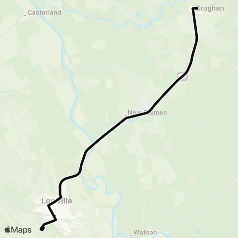 Lewis County Transit Lowville - Croghan - Harrisville (Black) map