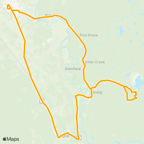 Lewis County Transit Lowville - Watson (Orange) map