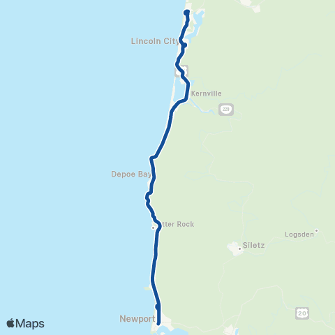 Lincoln County Transit Blueline map