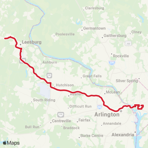 Loudoun County Transit DC to DTC P&R / Lburg / Harmony map