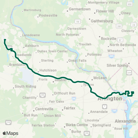 Loudoun County Transit DC All Stops map