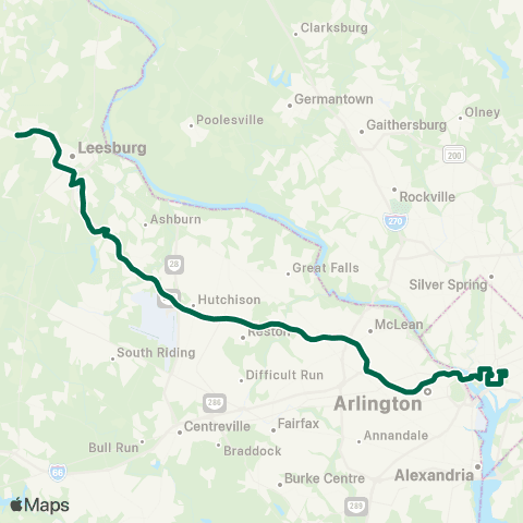 Loudoun County Transit DC All Stops map
