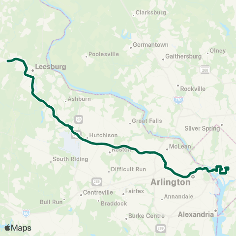 Loudoun County Transit DC All Stops map