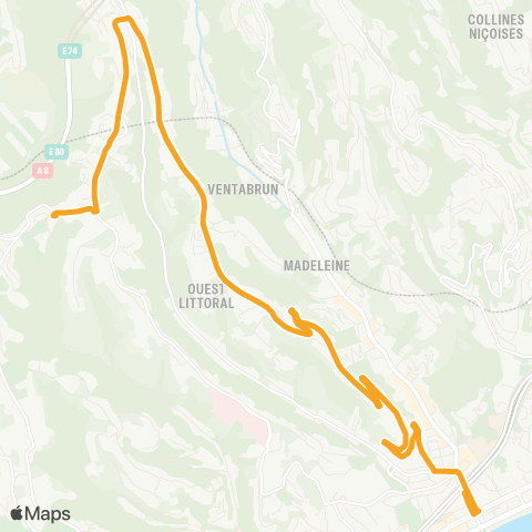 Lignes d'Azur Croix de Berra - Magnan map