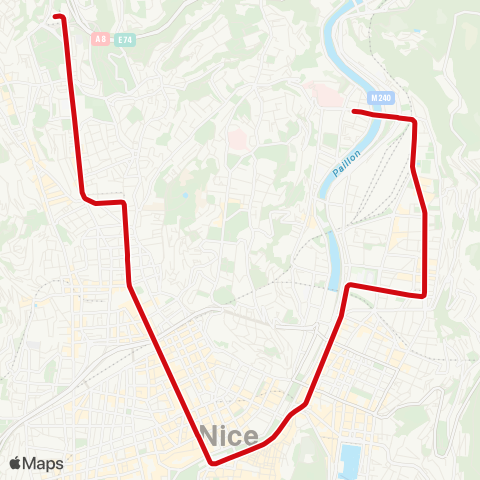 Lignes d'Azur Hôpital Pasteur - Henri Sappia map