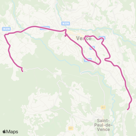 Lignes d'Azur Navette Vence 1 map