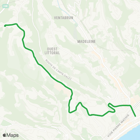 Lignes d'Azur Croix de Berra - Magnan map