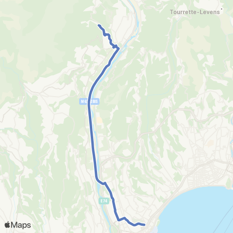 Lignes d'Azur Carros Pagnol - l'Emigra - le Peyron - Lycée Mélinée & Missak Manouchian - Grinda map