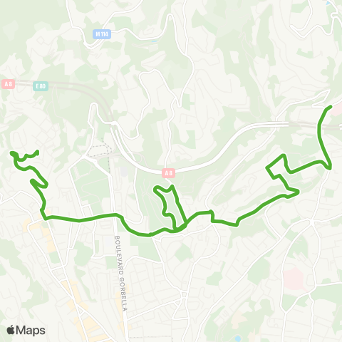 Lignes d'Azur Las Planas - Sappia - Rimiez / St-George map