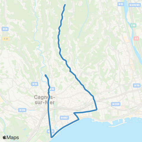 Lignes d'Azur Collège A. Malraux / Vallon des Vaux - Parc des sports map