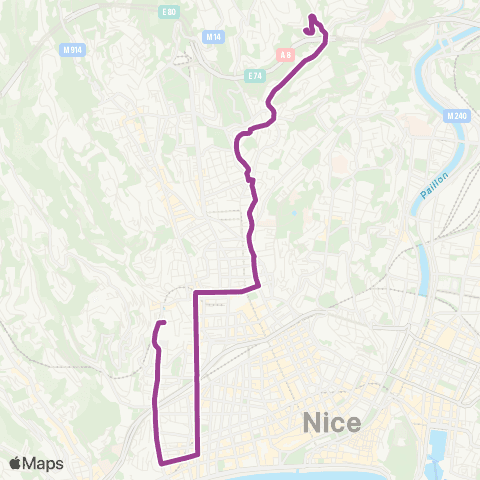 Lignes d'Azur Square Daudet - Vallon des Fleurs - Bella Vista map