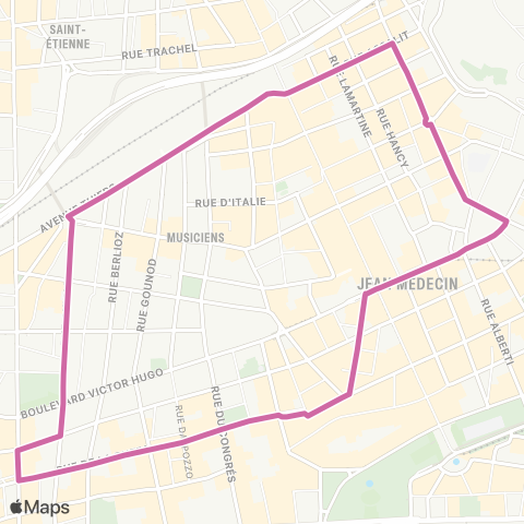 Lignes d'Azur Jean Médecin - Jean Médecin map