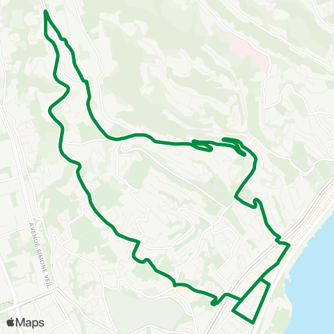 Lignes d'Azur Ferber (par l'Av. de Fabron Puis la Corniche Fleurie) - Ferber (par la Corniche Fleurie Puis l’Av. de Fabron) map