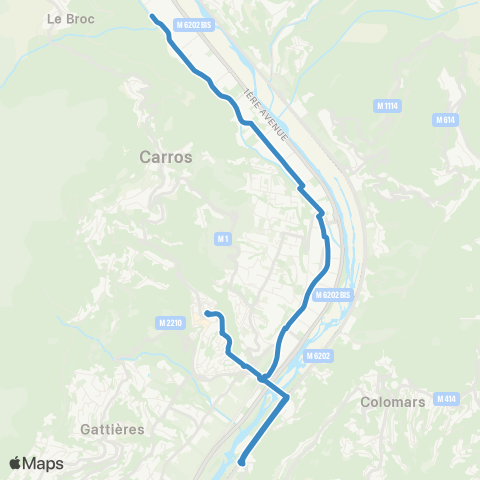 Lignes d'Azur 17ème Ter - Rue 18bis (par Colomars la Manda) - Médiathèque map